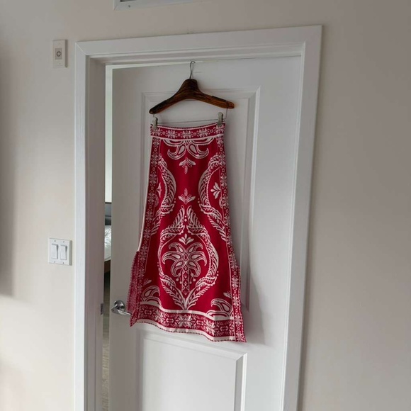 Farm Rio Red Tropical Jacquard Knit Skirt - Picture 4 of 8